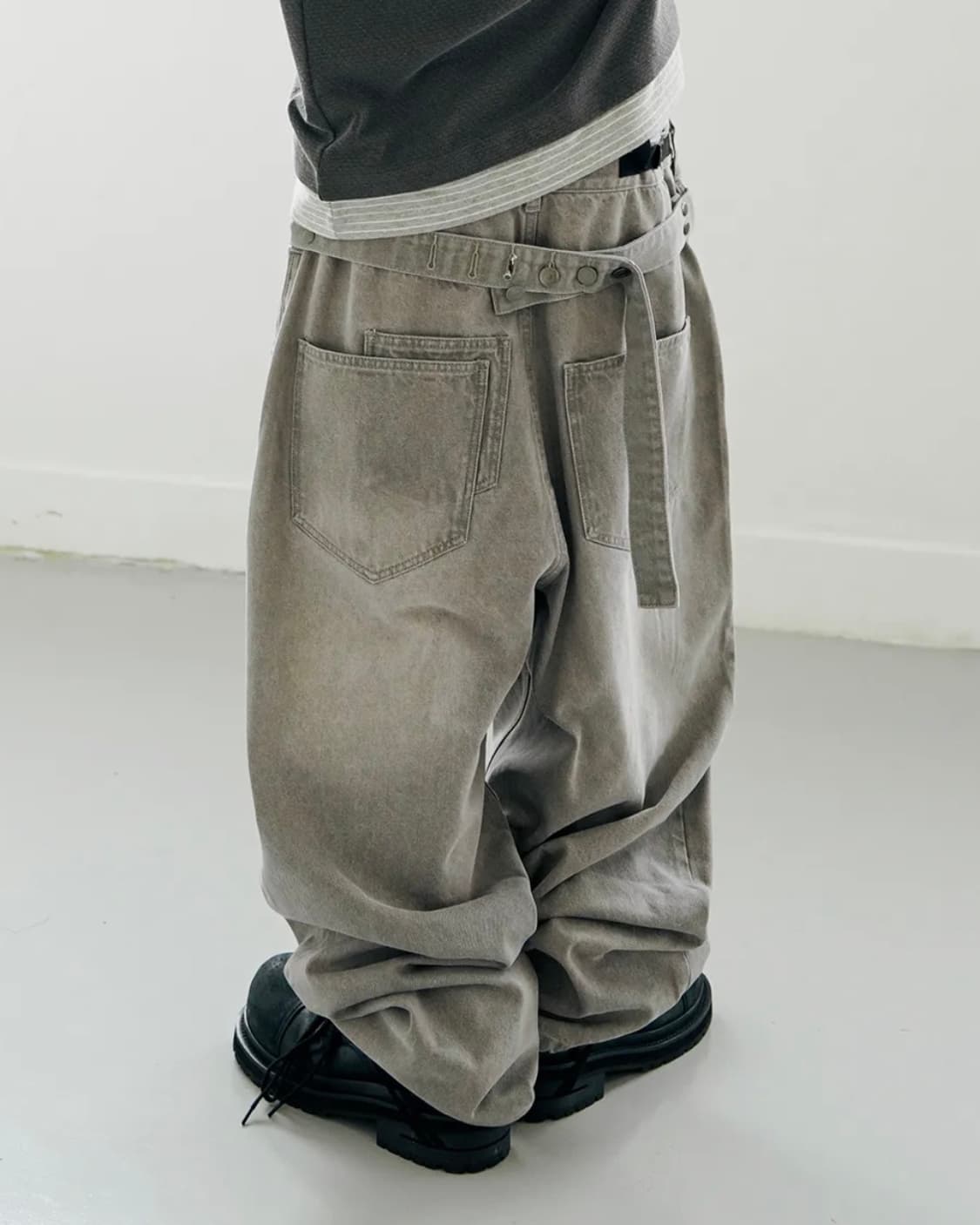 밈더 코인 벨티드 와이드 데님 팬츠 / 2 상품이미지1