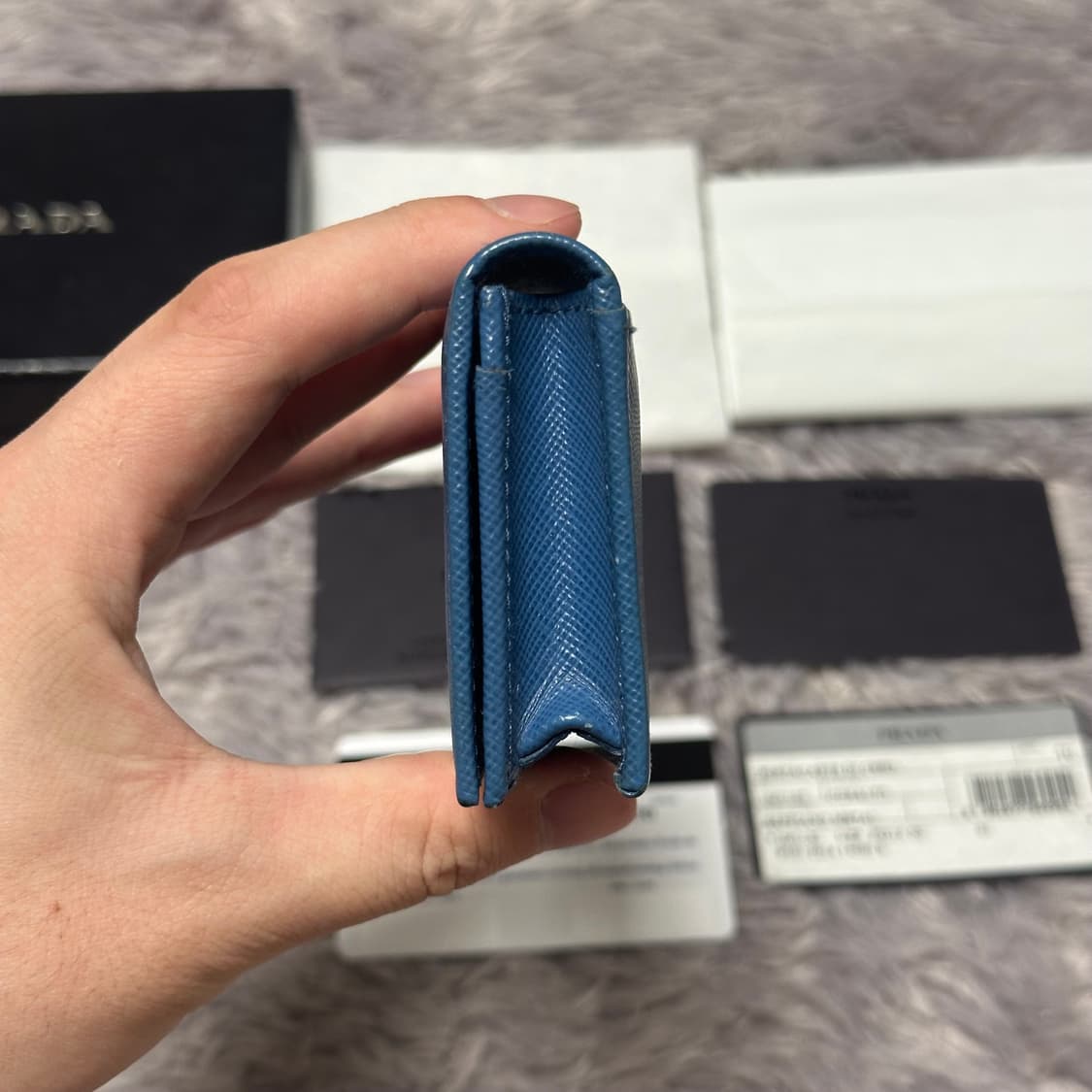 [풀구성] 프라다 사피아노 카드지갑 코발트블루 상품이미지4