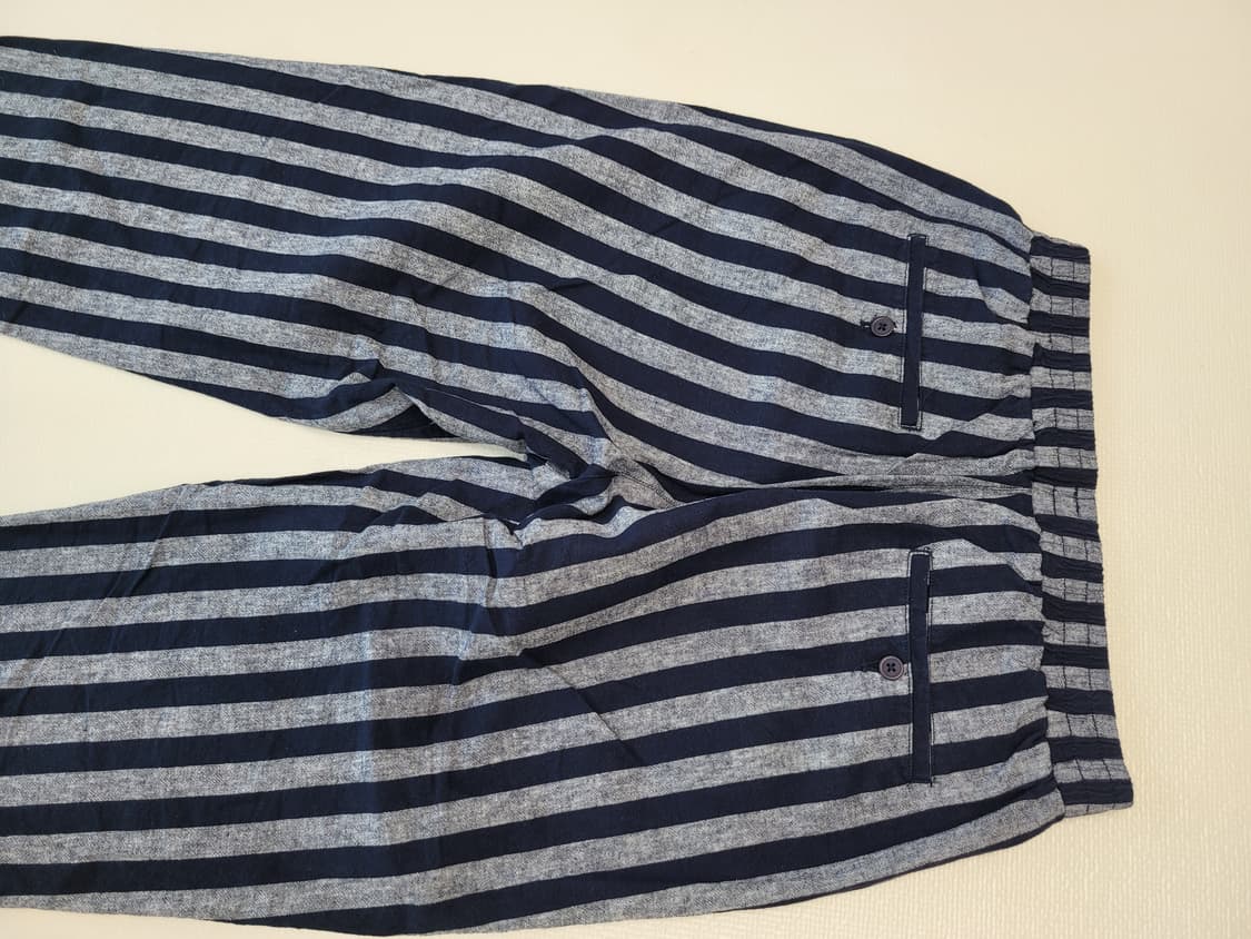 스파오 SPAO 남자 린넨혼방 스트라이프 밴딩바지 34 네이비 상품이미지9