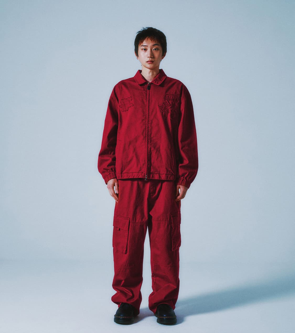 이스트쿤스트 WASHED ZIP-UP WORK JACKET_RED 상품이미지2