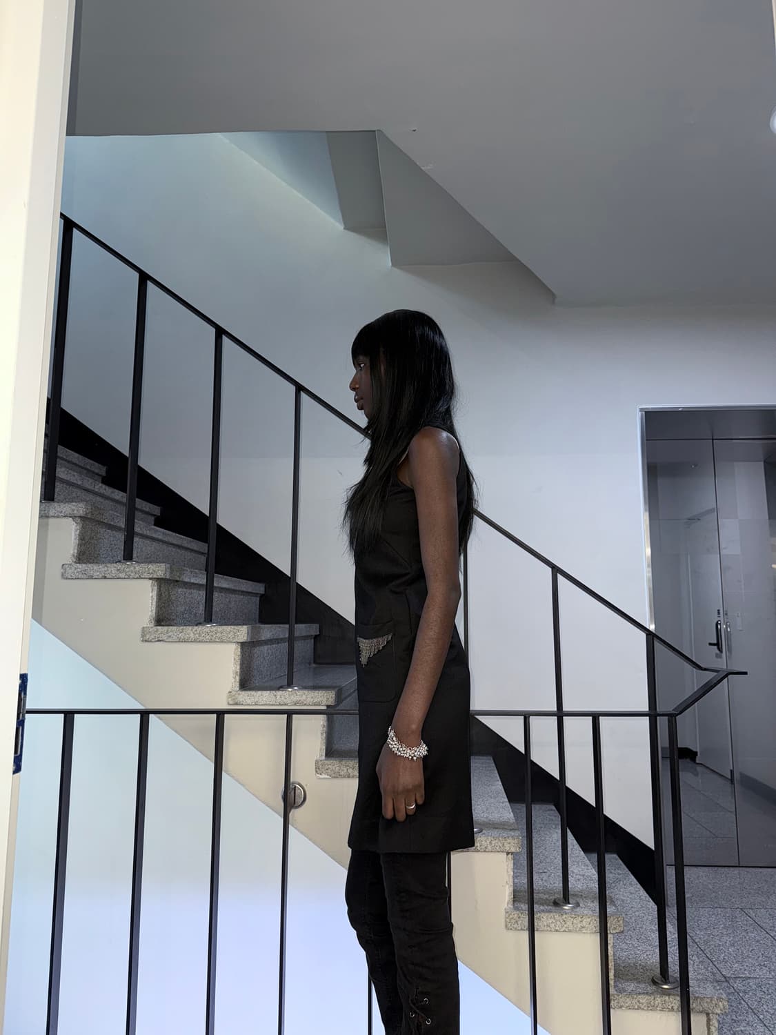 chain porket wool dress 상품이미지4