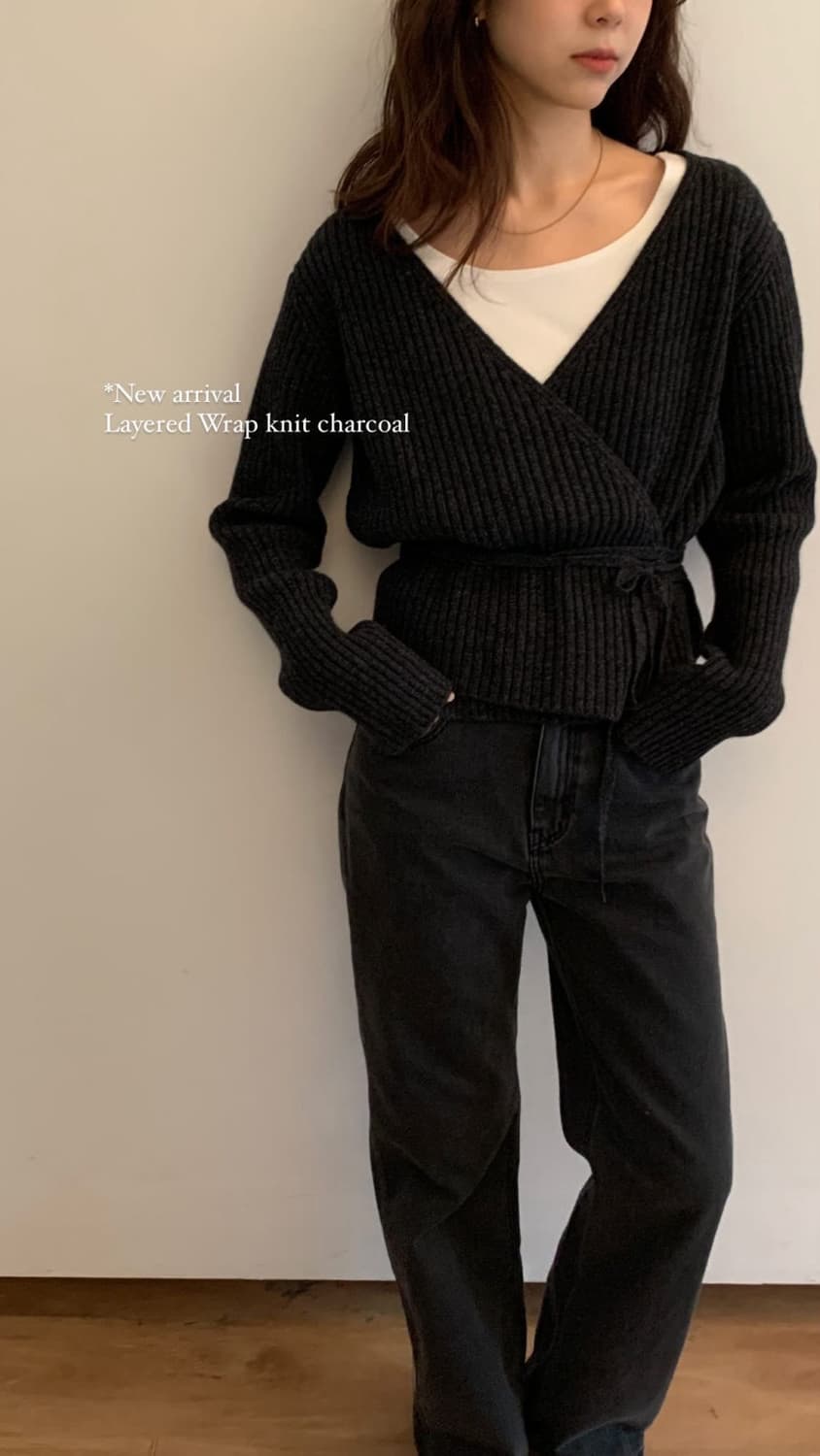 [HAUS]하우스 울캐시미어 랩 니트 (울60,캐시5)  상품이미지5