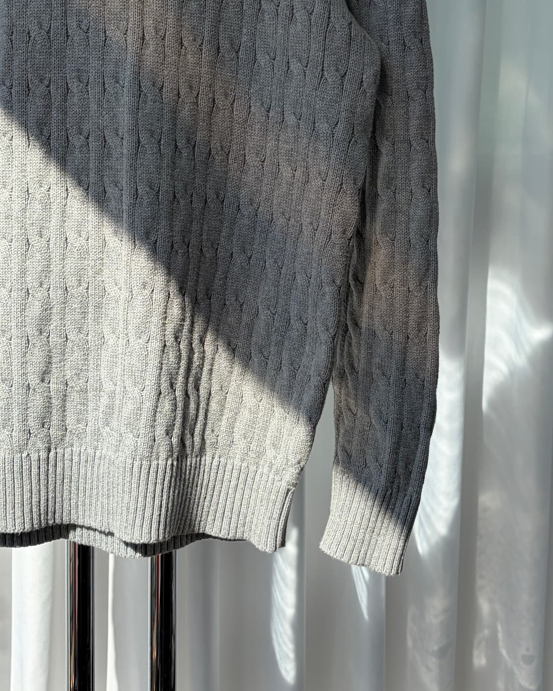 [M]폴로 랄프로렌 꽈배기 케이블 코튼 니트 gray 상품이미지5