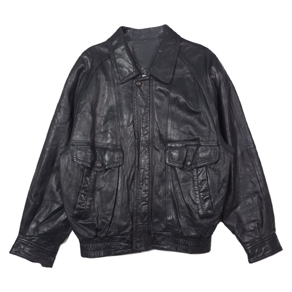 Vintage 리얼 양가죽 페이즐리 안감 오버핏 블루종 XL 상품이미지1