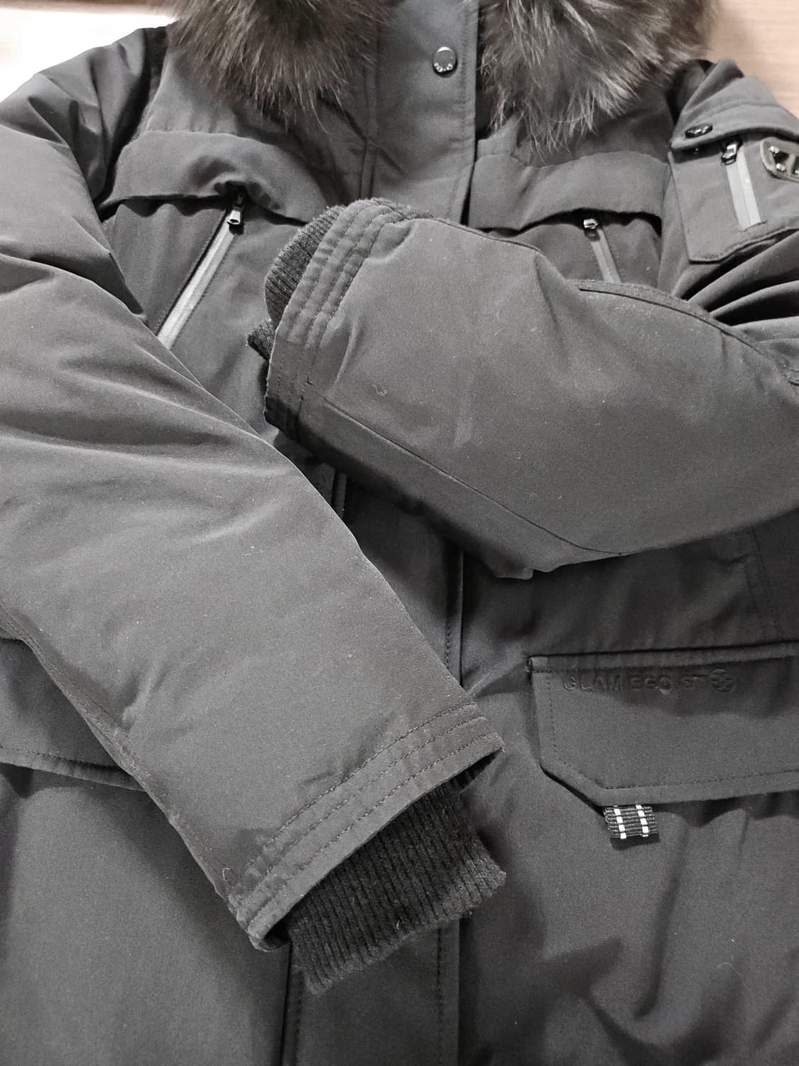 에고이스트 폭스퍼 블랙 패딩 55 후두일체형 상품이미지4