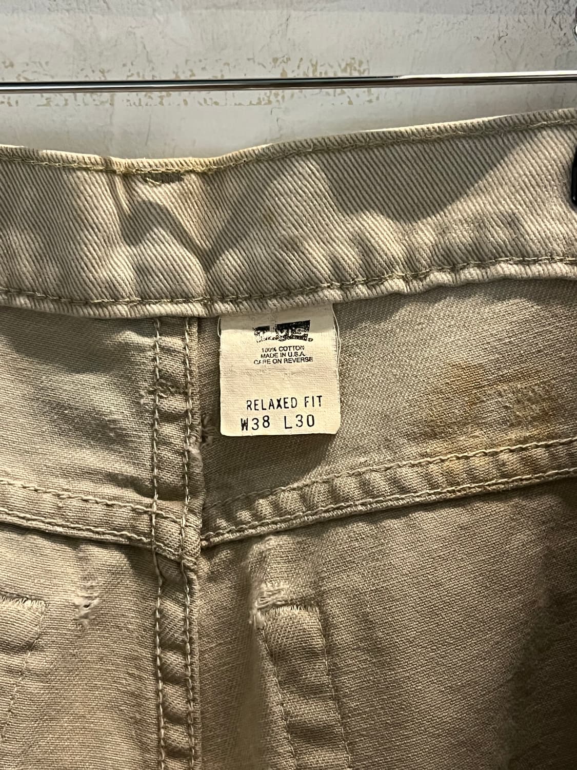 Levis 540 USA 베이지 스트레이트 릴랙스드 진 38x30 상품이미지7