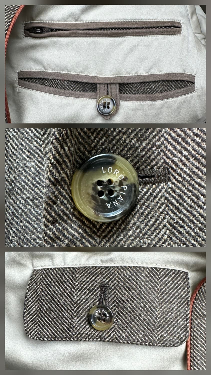 로로피아나 헤링본 싱글 브레스티드 울코트 52(105~110) 판매 상품이미지7