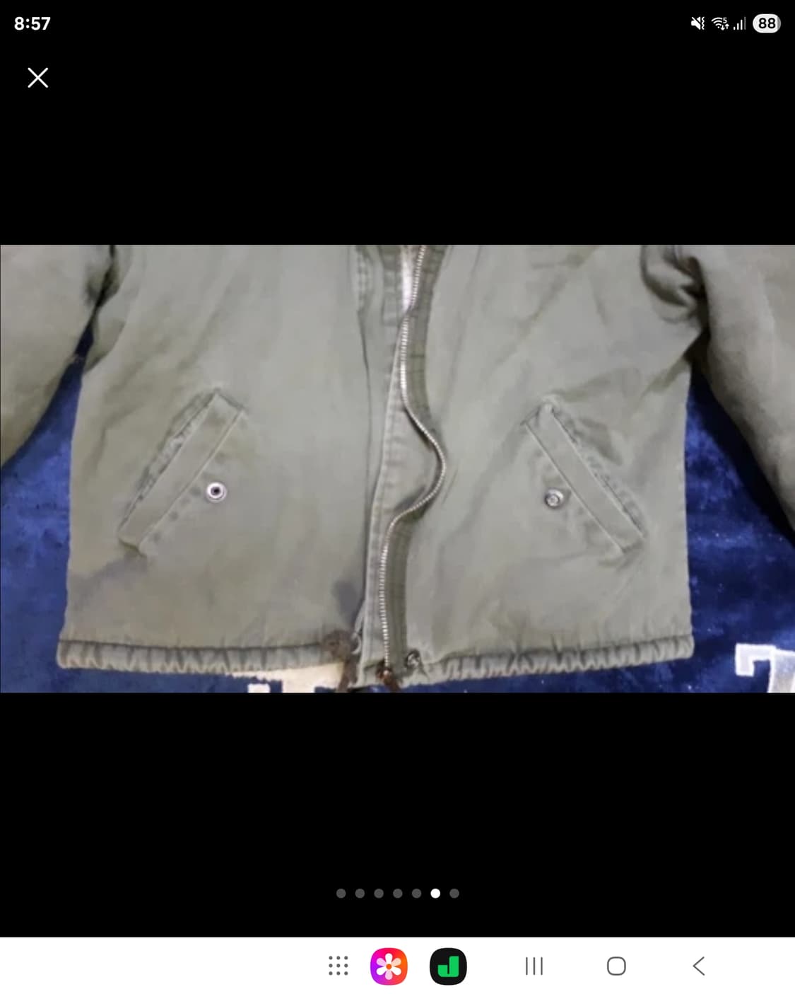 카키 크롭 야상 솜패딩 양털 뽀글이  상품이미지6