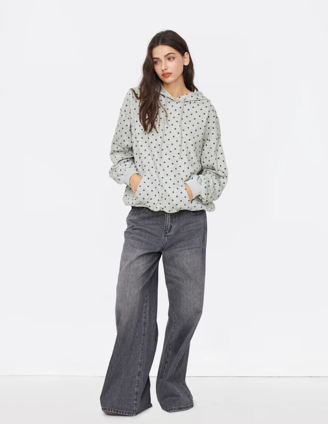 샵사이다 도트 후디 TERRY POLKA DOT LONG SLEEVE D 상품이미지1