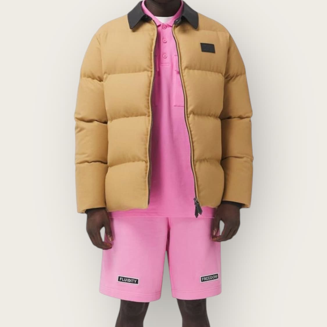 XXL/ 버버리 24FW 레더카라 캐시미어 구스패딩 상품이미지1