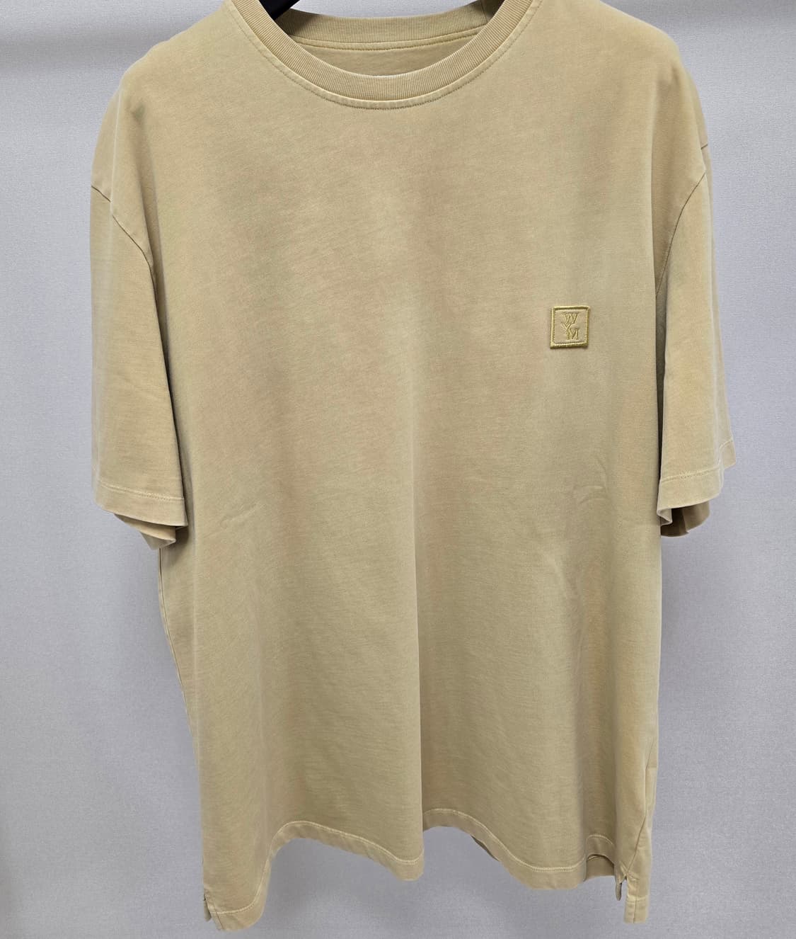 25ss 우영미 옐로우 다잉 코튼 백로고 반팔 티셔츠 52사이즈 110  상품이미지3