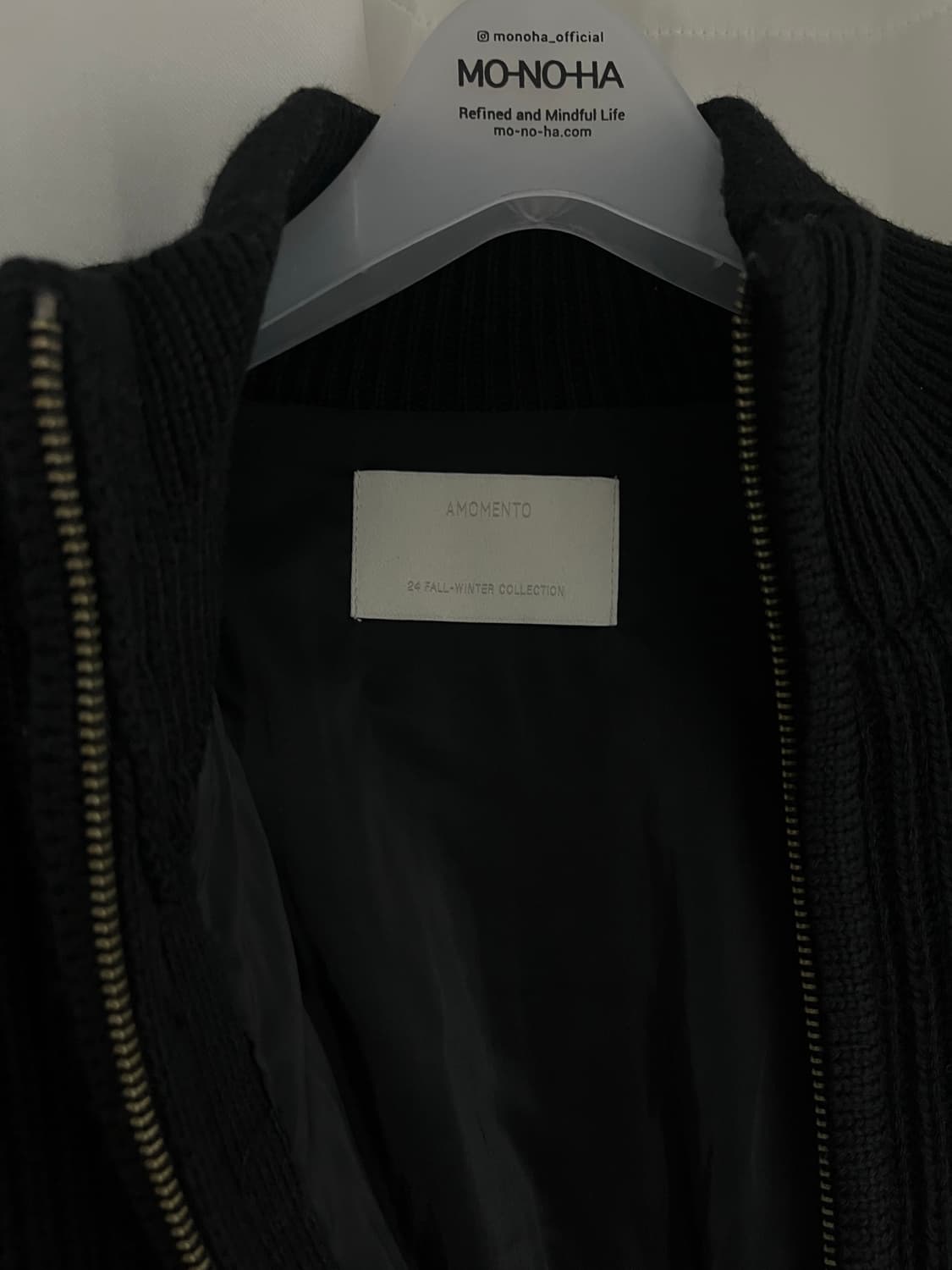 아모멘토 니트 블루종_Black_0 상품이미지6