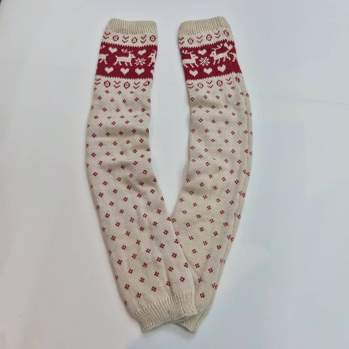 노르딕 하트 사슴 니트 레그워머 상품이미지1