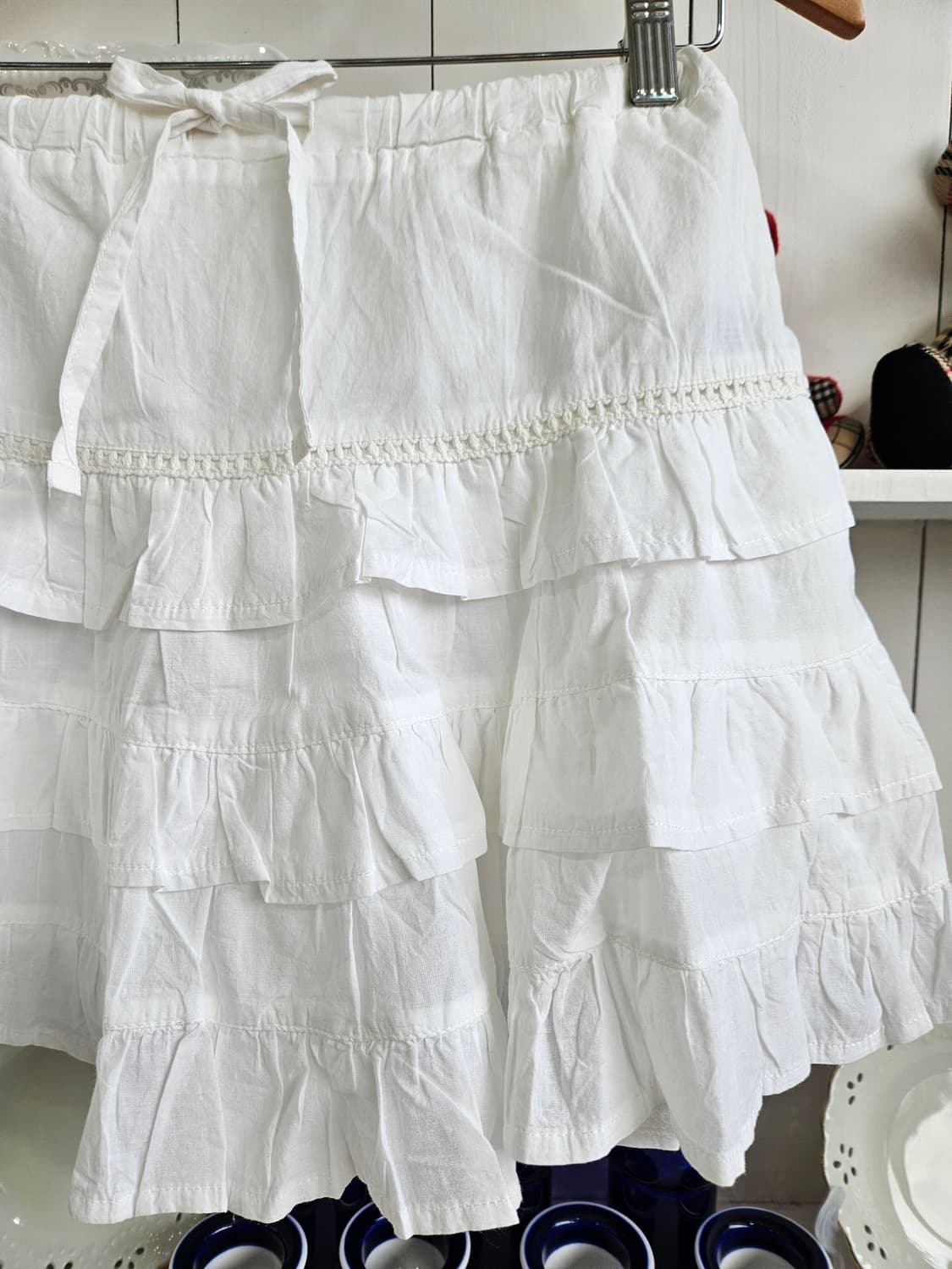 화이트 캉캉 티어드 스커트 상품이미지5