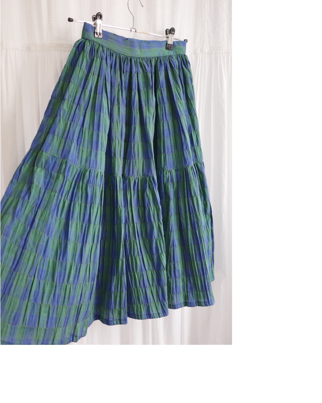 Green checked frill skirt 상품이미지3