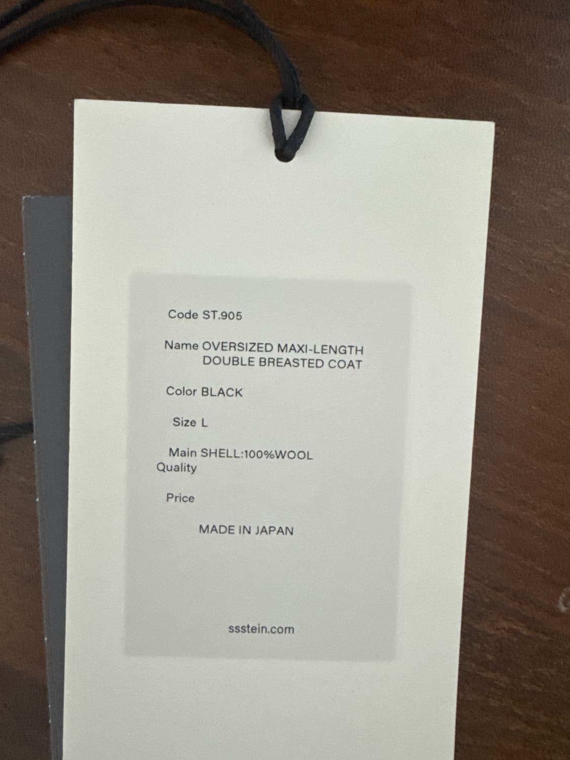 ssstein 플란넬 더블코트 블랙 L 상품이미지3