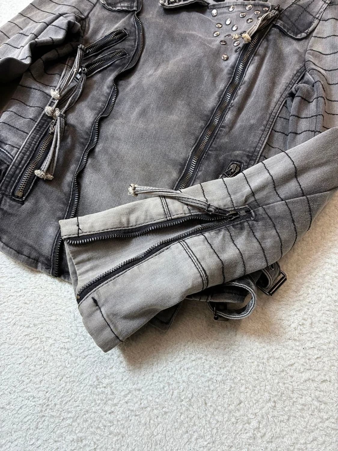 제시 00's 펑크 기믹 스터드 워싱 자켓 PN6809 상품이미지5