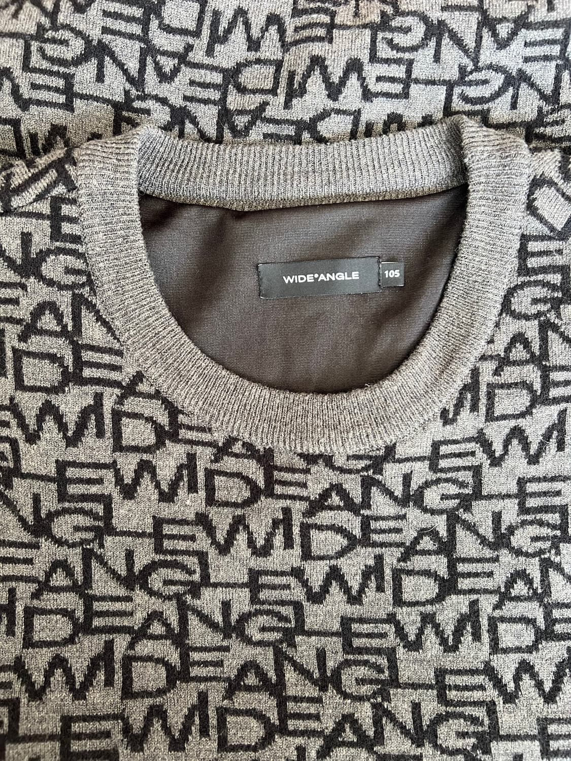 와이드앵글 남성 차콜그레이  울방풍라운드니트 골프니트 105 상품이미지5