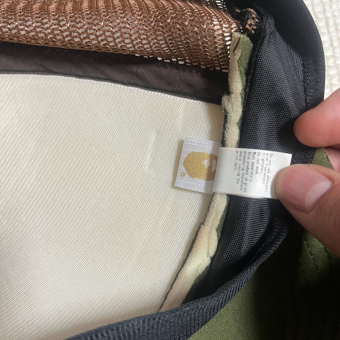 베이프 컬리지 메쉬 캡 카키 상품이미지3