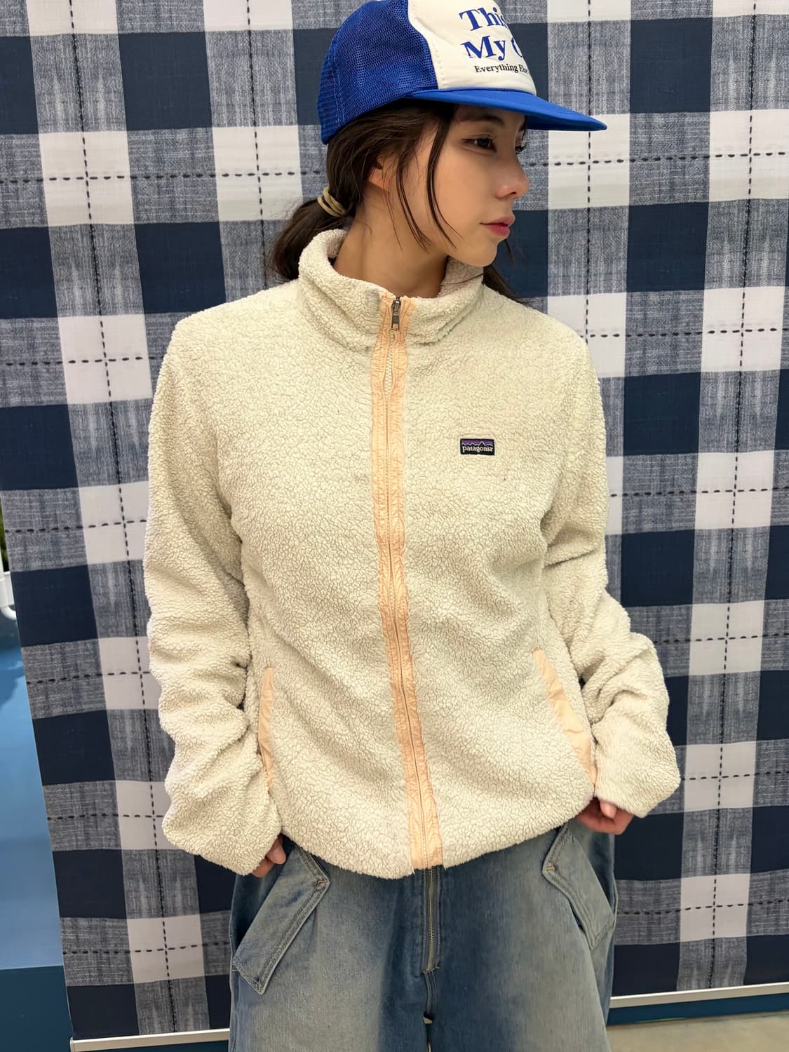 90s PATAGONIA 아이보리 플리스 집업 상품이미지1