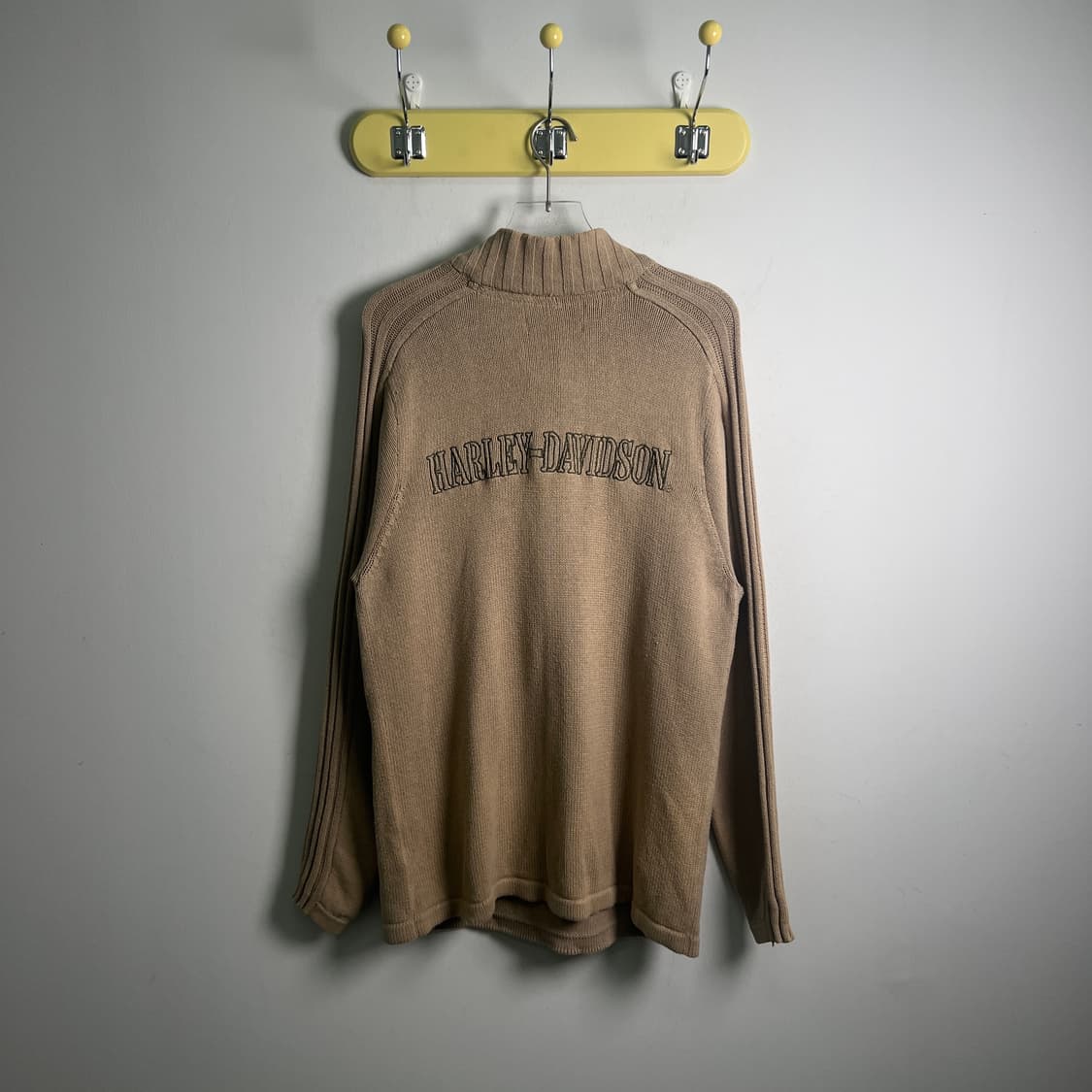 할리데이비슨 베이지 하프 집업 니트 스웨터 S 상품이미지3