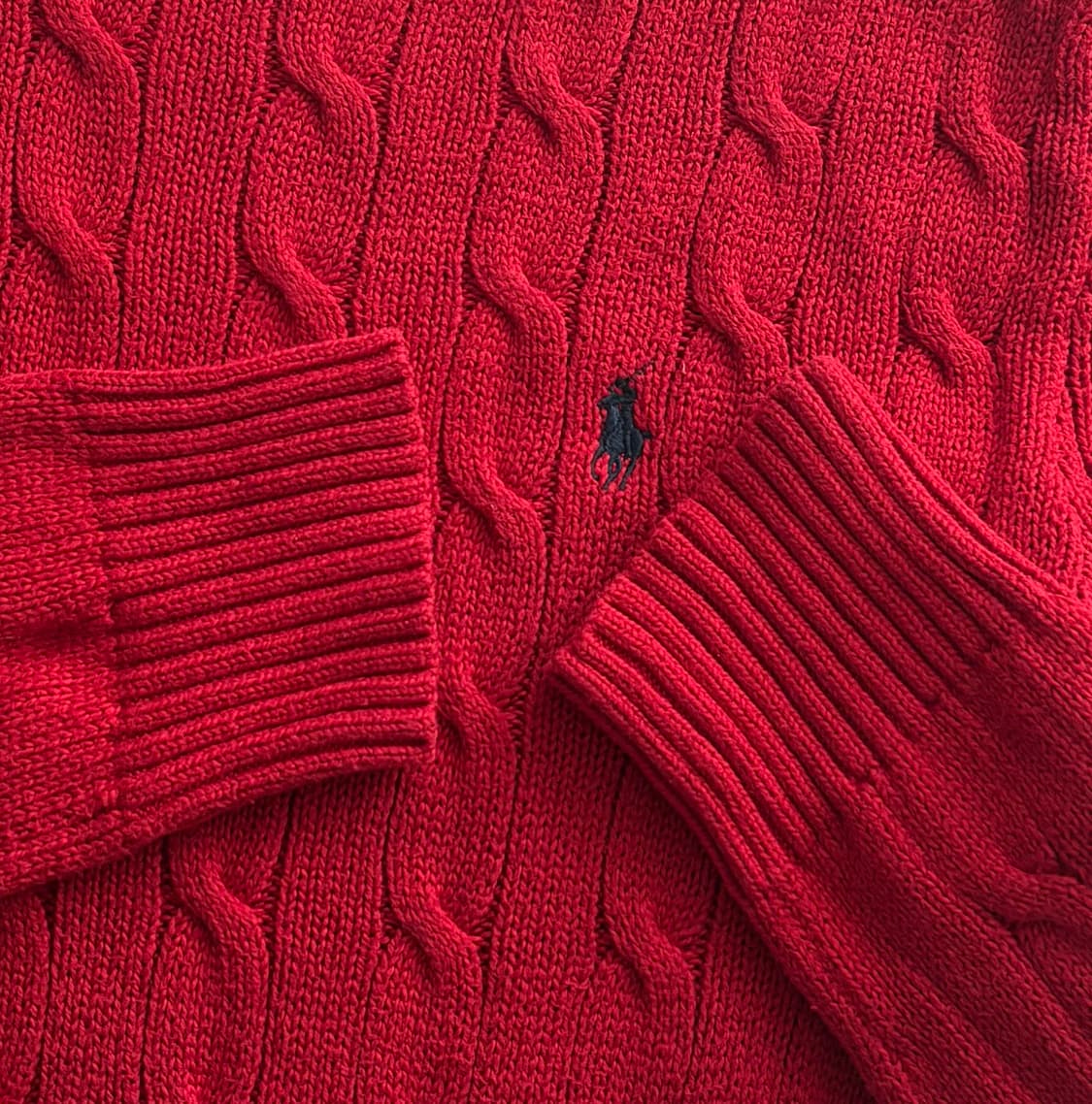 Polo 폴로랄프로렌 케이블 레드 니트 상품이미지3