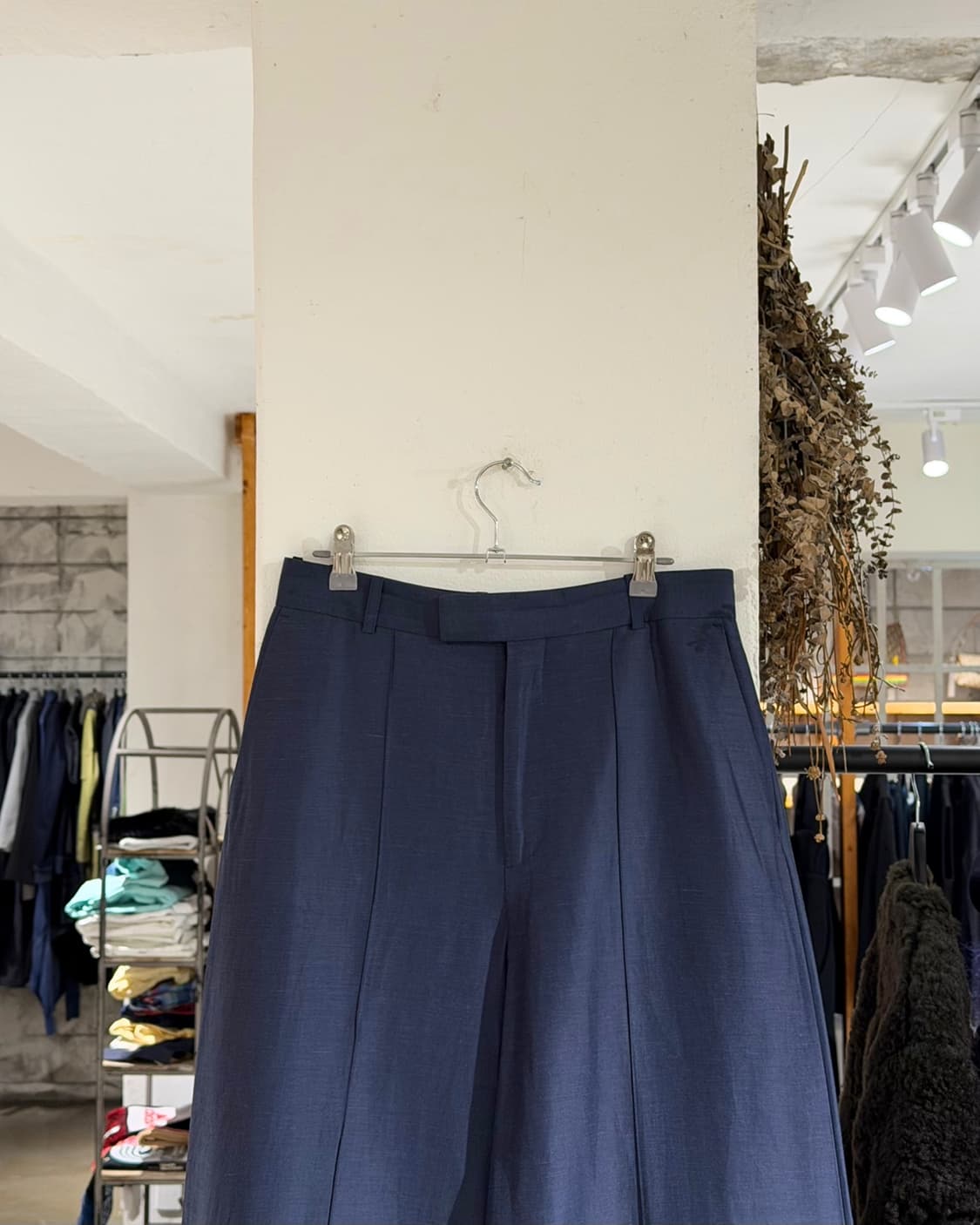 셀린느 네이비그레이 코튼 린넨 와이드 팬츠  상품이미지4