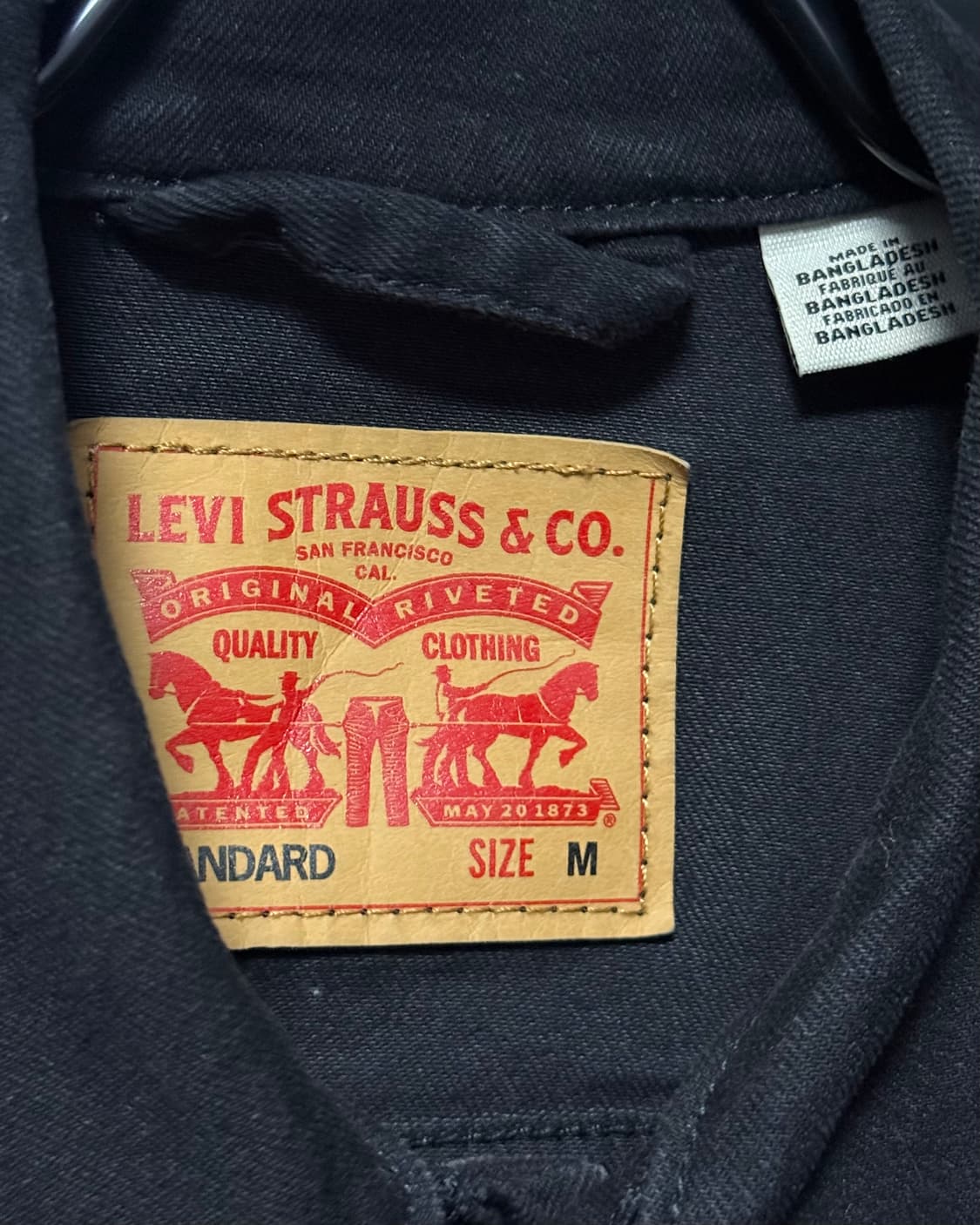 리바이스 스탠다드 블랙 데님 트러커 워크 자켓 M 95 레드탭 락시크 상품이미지6