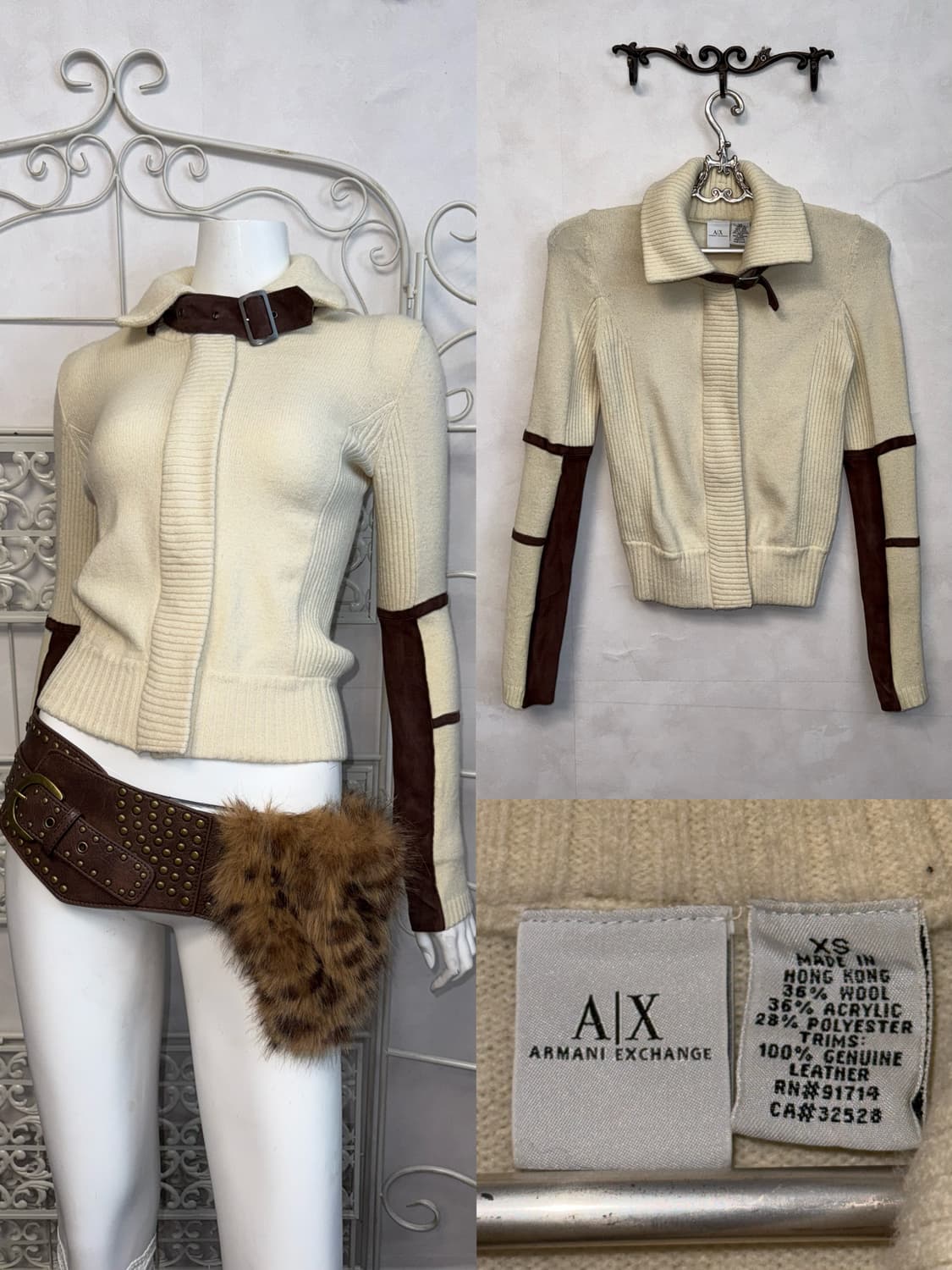 Armani Exchange wool suede knit zipup 상품이미지1