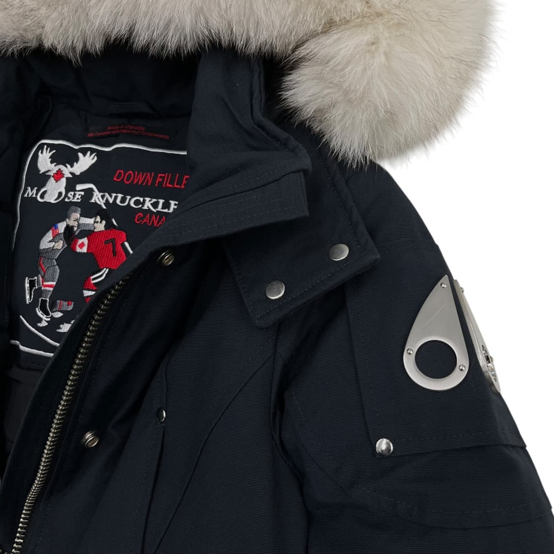 무스너클 울프죠 블랙 후드 스털링 롱패딩 상품이미지8