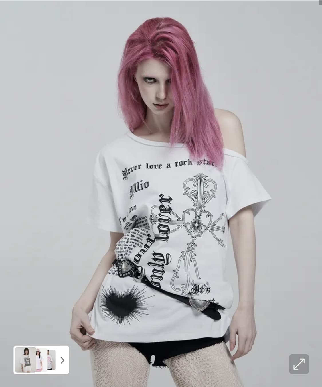 일리오 WHITE LOVER ONE SHOULDER T-SHIRTS 상품이미지1