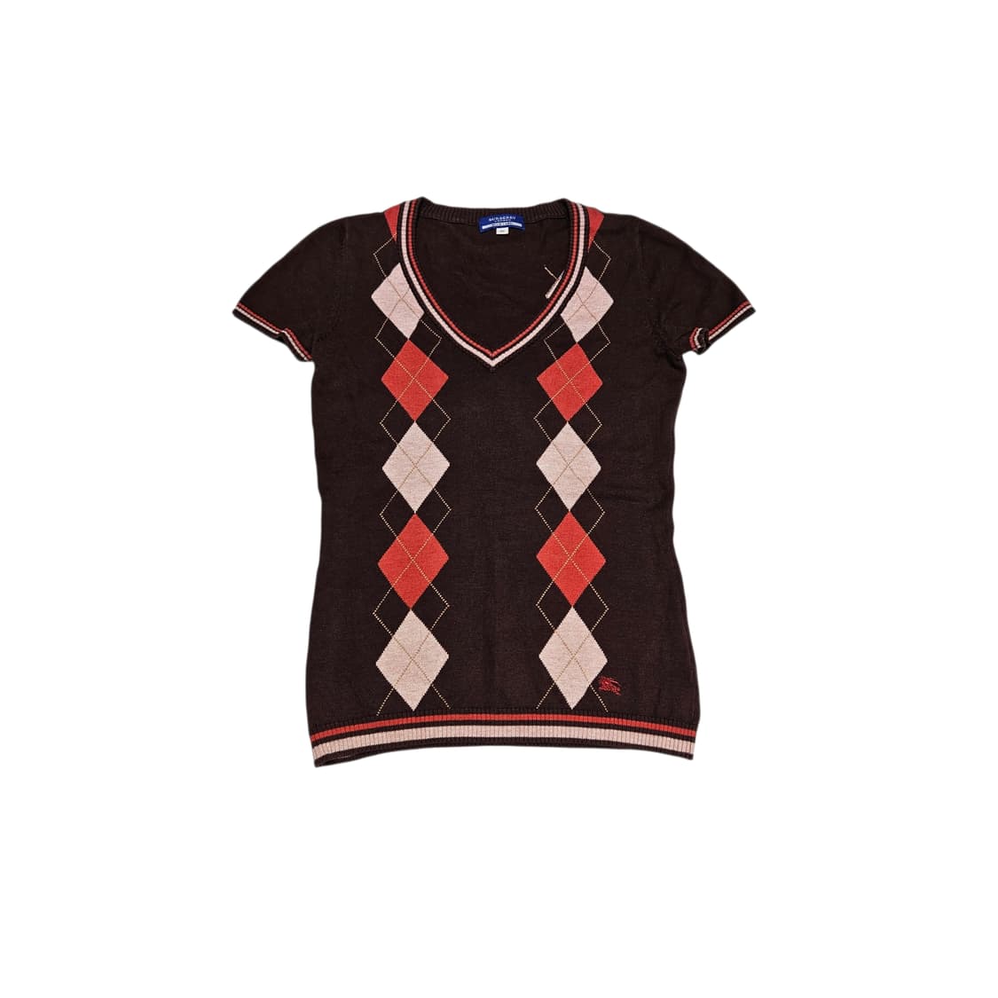 버버리 아가일 니트 반팔[38] 상품이미지1