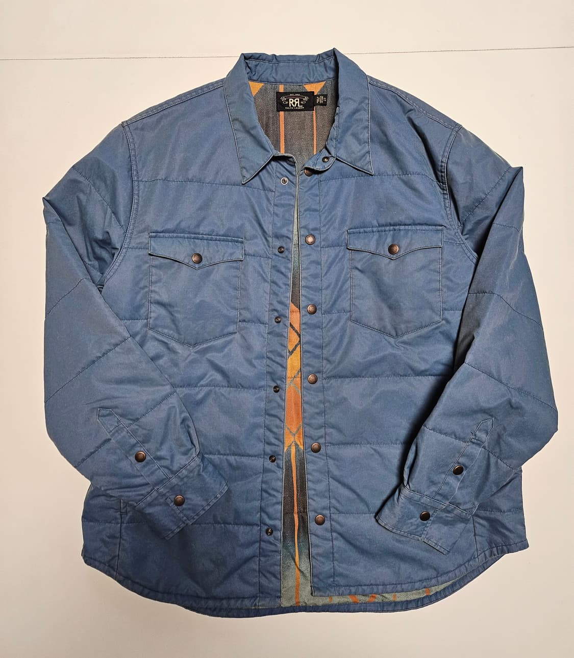 RRL 웨스턴 오버셔츠 페이디드 블루 XL 상품이미지3