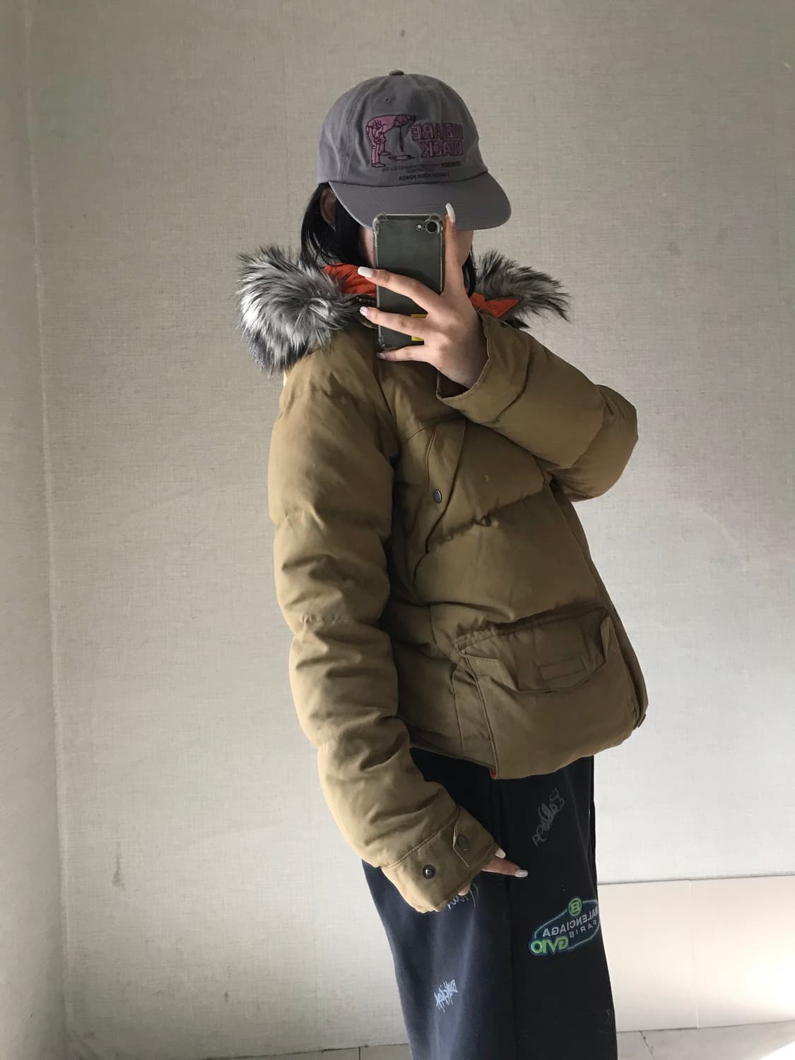 아디다스 베이지 퍼 아우터 상품이미지4