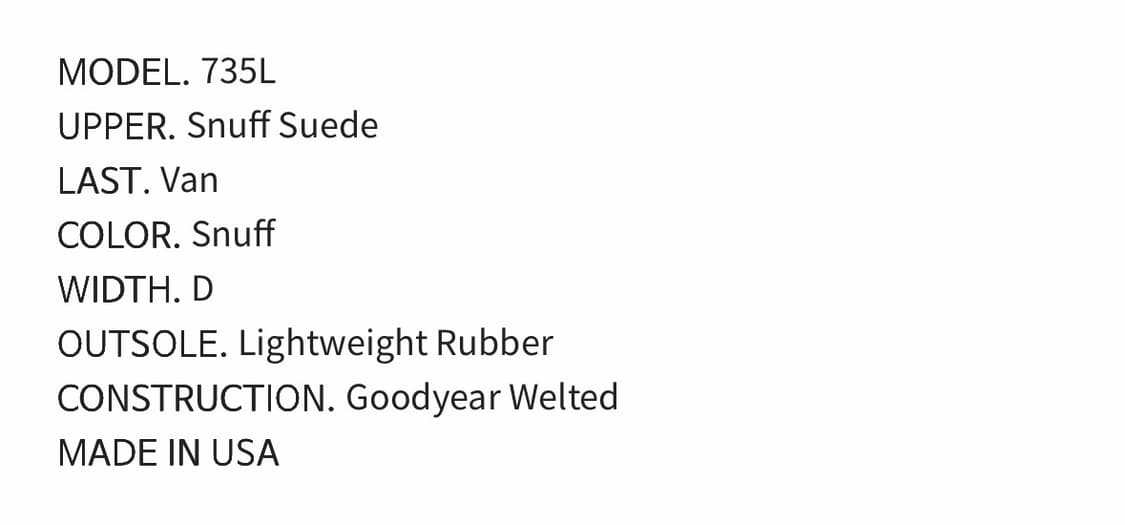 알든 735L Mocc Toe Snuff Suede 9.5D 상품이미지2