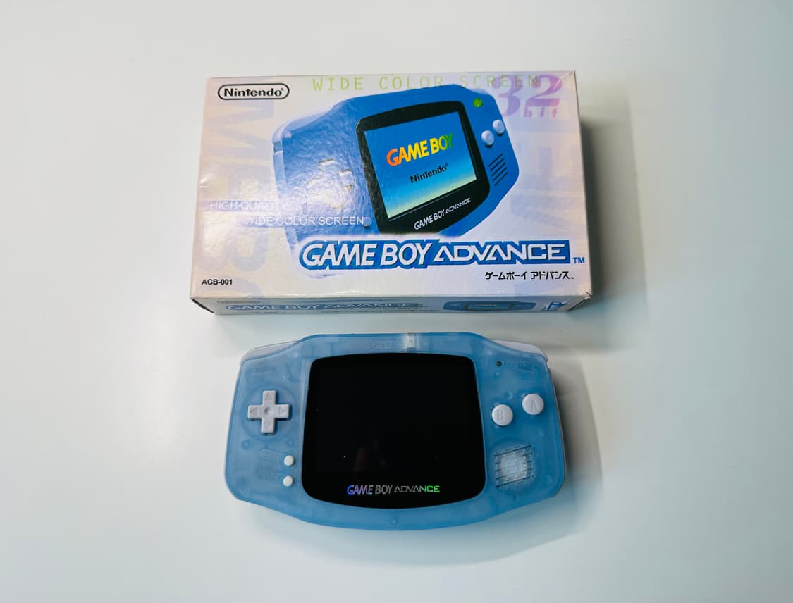 닌텐도 GBA 게임보이 어드밴스 밀키블루 IPS 백라이트 박스셋 판매 상품이미지1