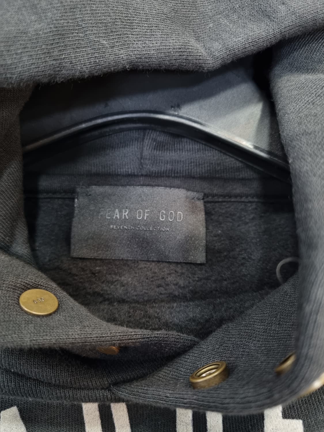 피어오브갓 베이스볼 후드티 블랙 S 상품이미지5