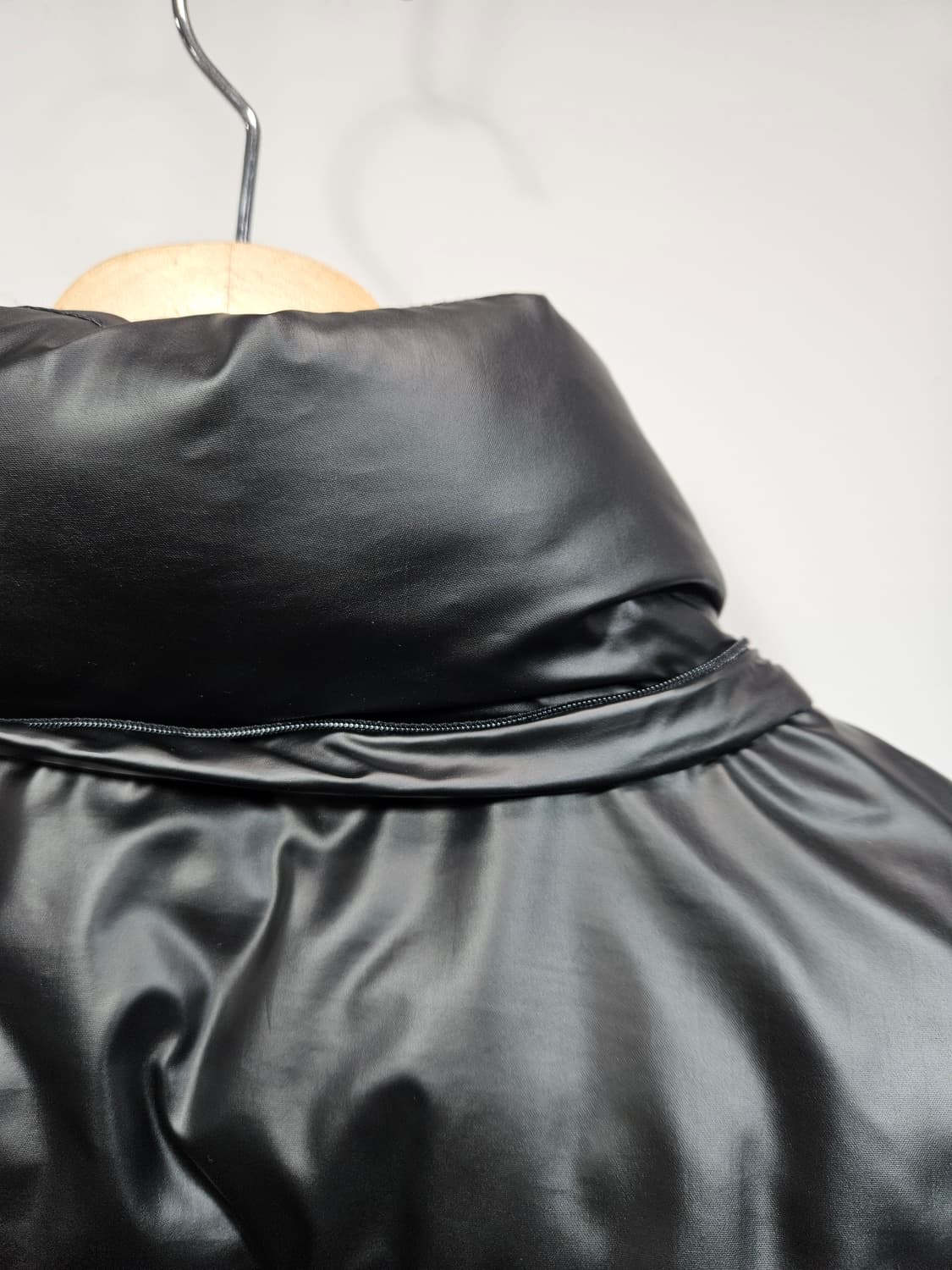 블랙 무광 크롭 숏패딩 Free (모자 없음) 상품이미지10