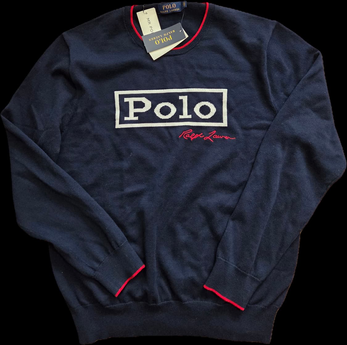 [새상품/L]폴로 로고 코튼 크루넥 니트 상품이미지2