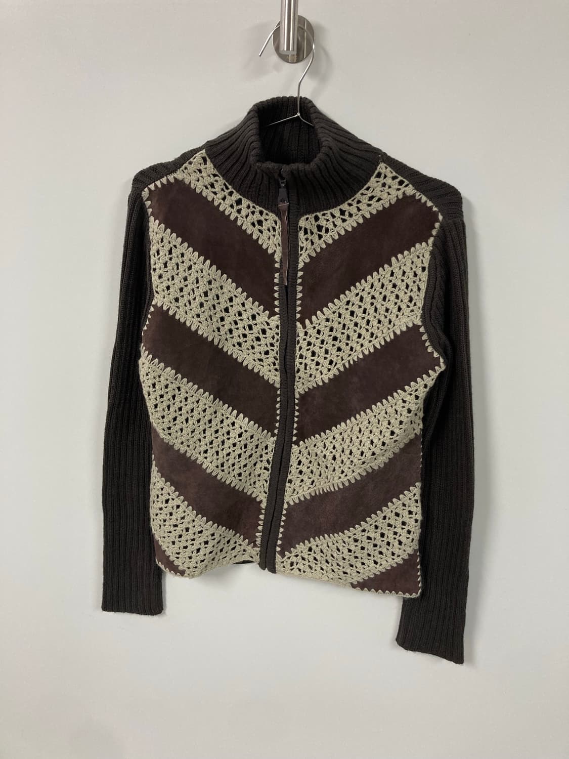 빈티지 스웨이드 레이스 집업 상품이미지3