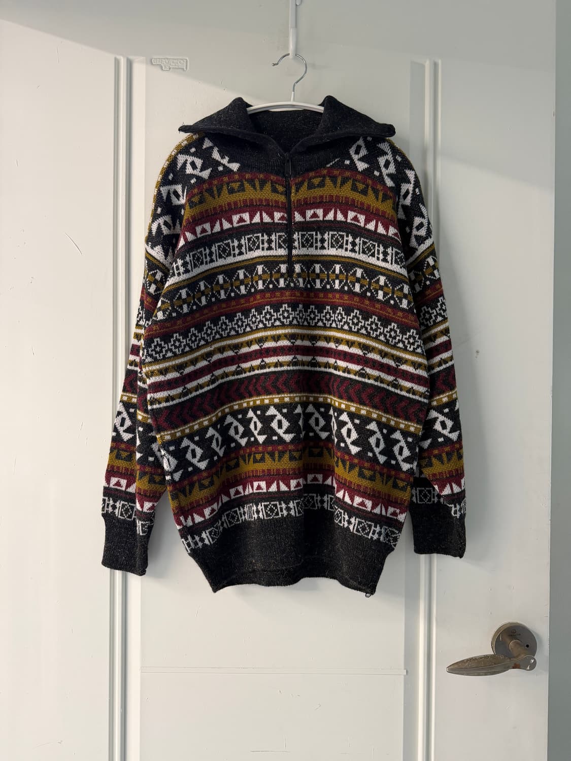 일본빈티지 페어아일 하프 반집업 스웨터 상품이미지4