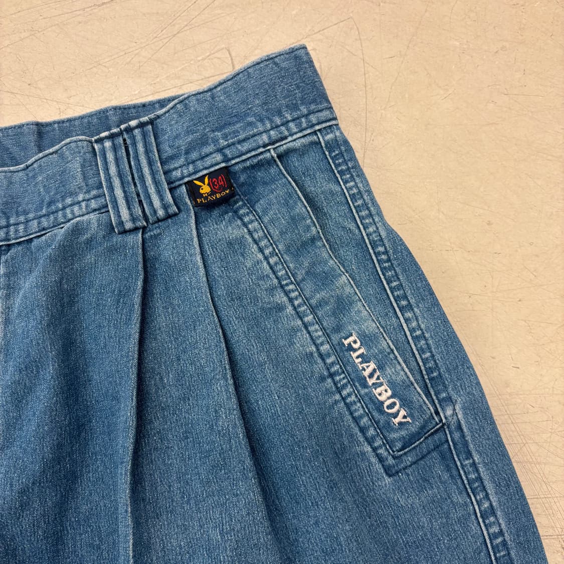 플레이보이 워싱 와이드 데님 팬츠 상품이미지2