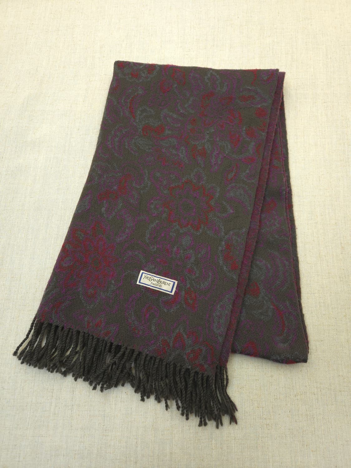 입생로랑 페이즐리 울 머플러 브라운 상품이미지2