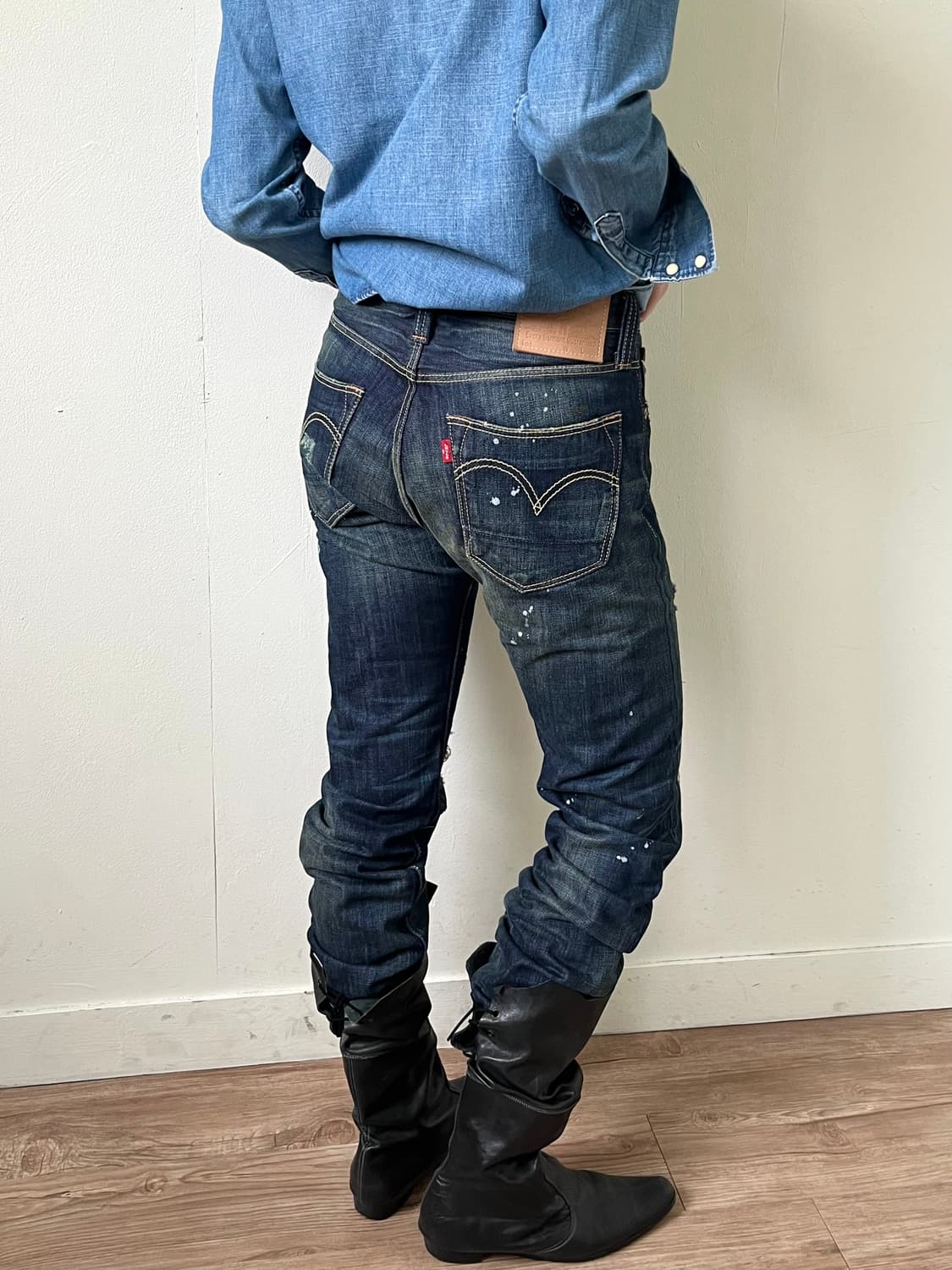 Levi’s 스티치 페인팅 데님 팬츠 상품이미지5