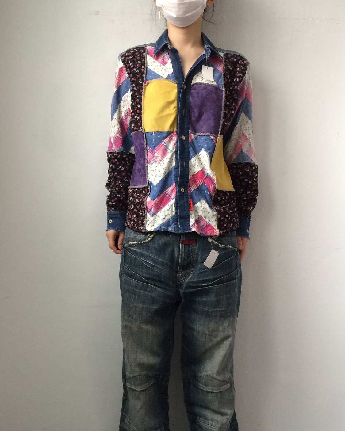 Patch work pattern shirt 상품이미지1