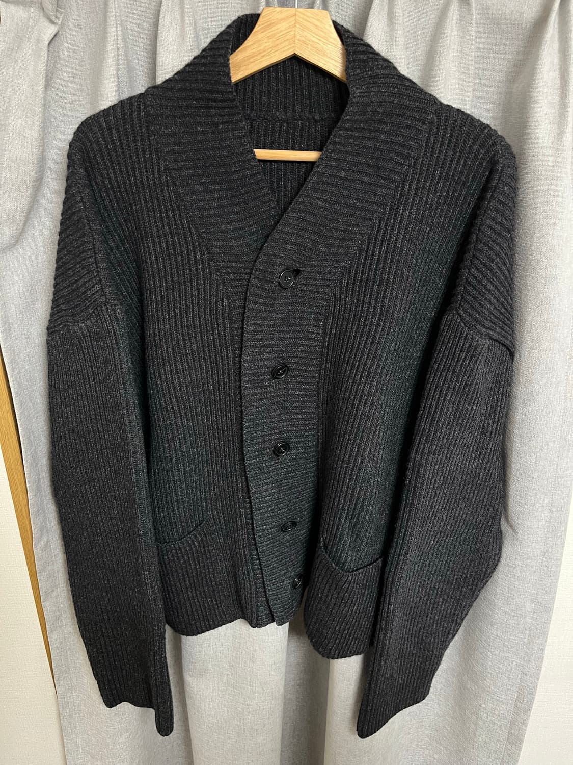 moomyung 랩 리브드 가디건 상품이미지1