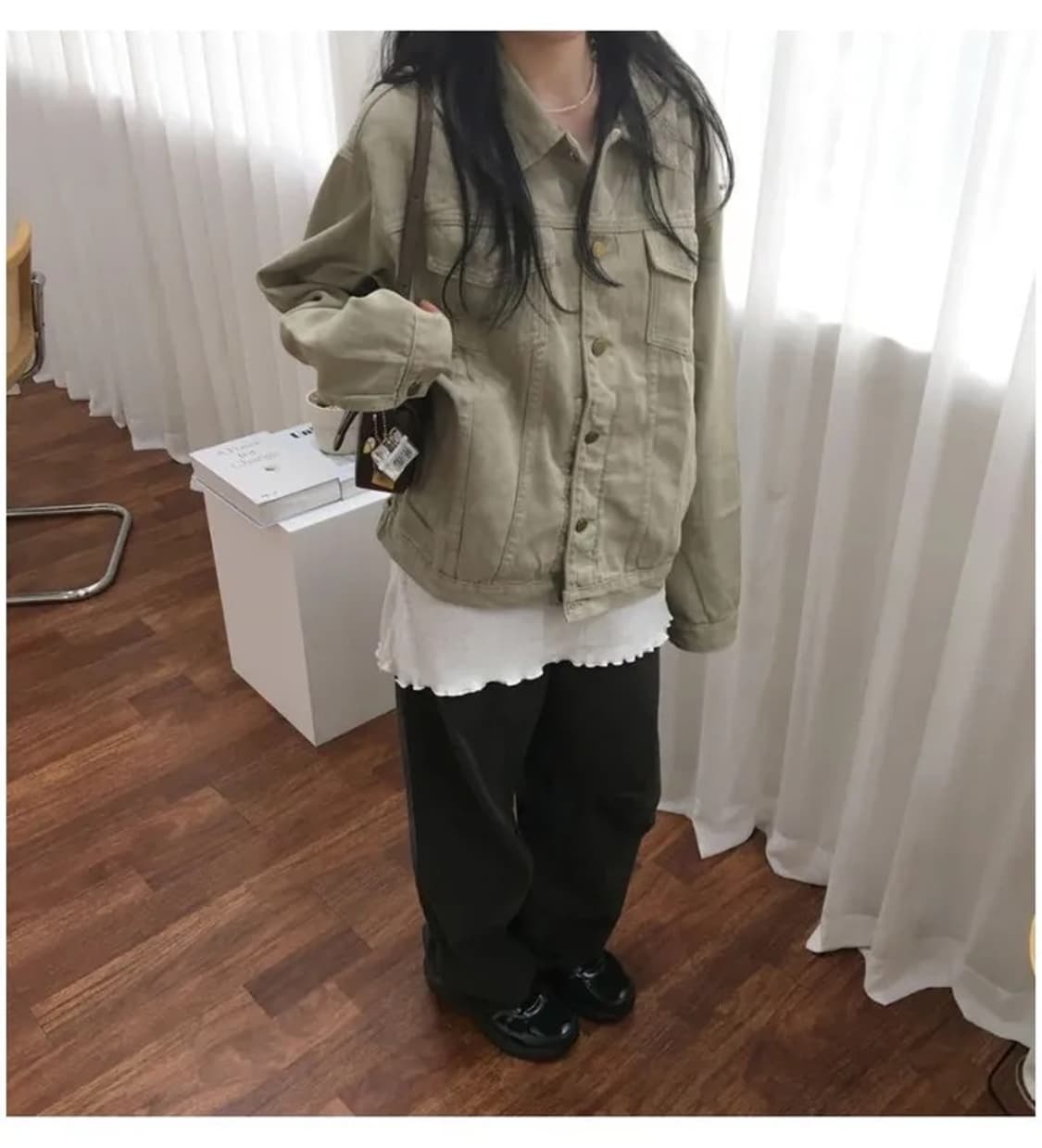 베이지그레이 워싱 코튼 자켓 상품이미지1