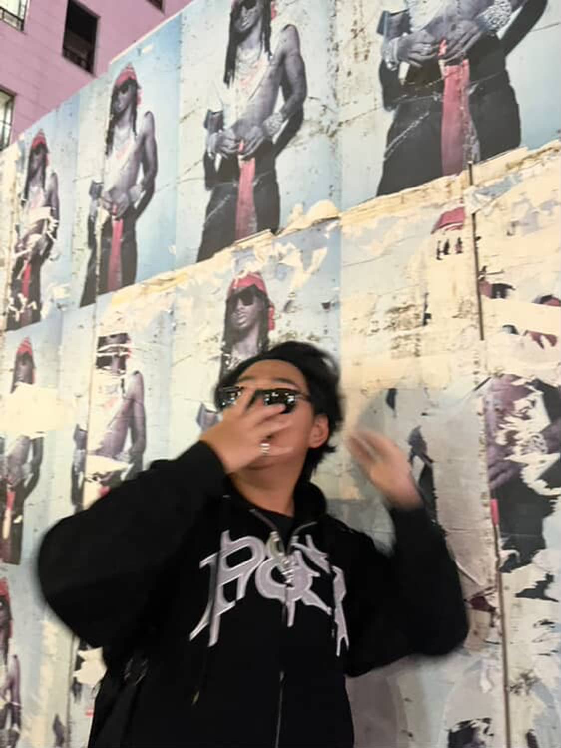 펑크앤요 punkandyo 로고 후드집업 블랙 상품이미지8