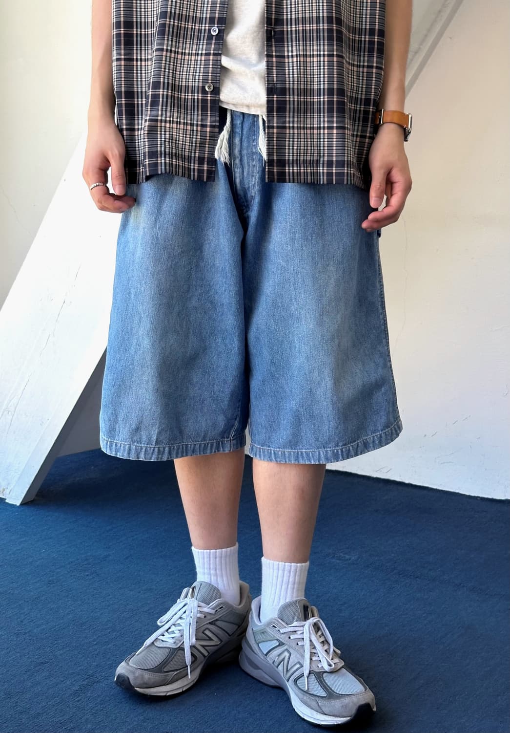 Cotton denim utility painter shorts 상품이미지7