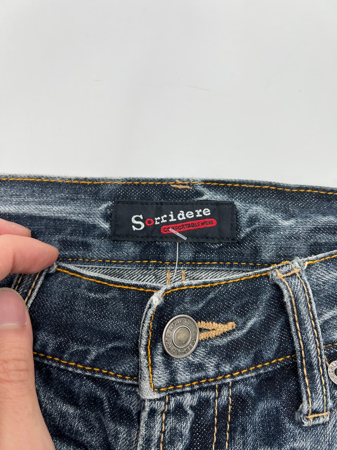 빈티지 인디언 스컬 자수 데님숏츠 상품이미지3